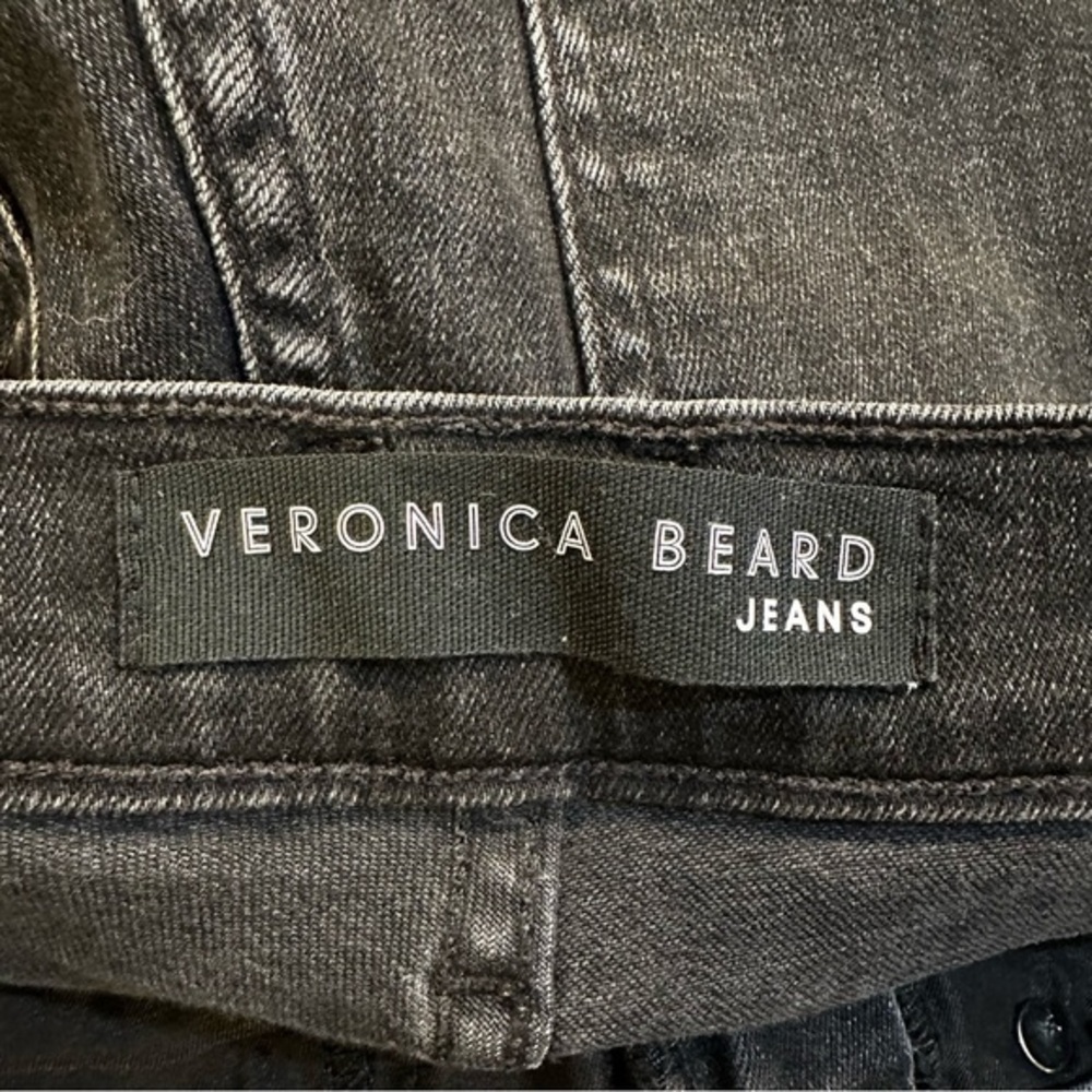 Veronica Beard Ryleigh Slim Straight High Rise Jeans Washed Onyx Size 28 - Picture 10 of 13